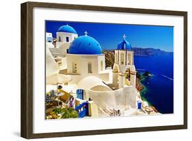 Blue Santorini IV-null-Framed Art Print