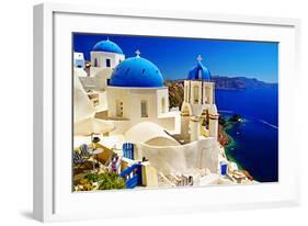 Blue Santorini IV-null-Framed Art Print