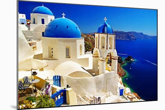 Blue Santorini IV-null-Mounted Art Print