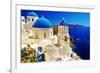 Blue Santorini IV-null-Framed Art Print