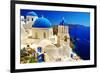 Blue Santorini IV-null-Framed Art Print