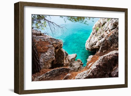 Blue Sea and Rocks-Lamarinx-Framed Photographic Print