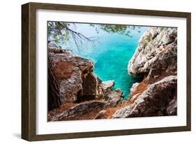 Blue Sea and Rocks-Lamarinx-Framed Photographic Print