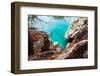 Blue Sea and Rocks-Lamarinx-Framed Photographic Print