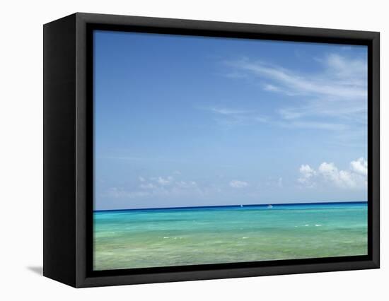 Blue Sea and Sky, Cancun, Mexico-Angelo Cavalli-Framed Stretched Canvas