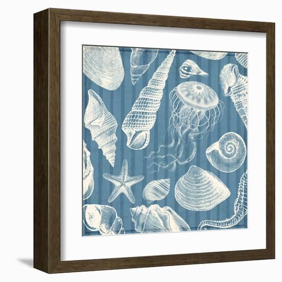 Blue Sea Mash Up-Jace Grey-Framed Art Print