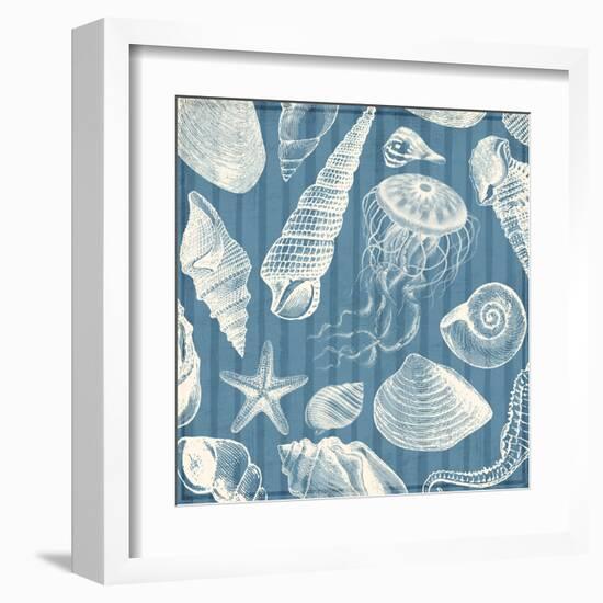 Blue Sea Mash Up-Jace Grey-Framed Art Print