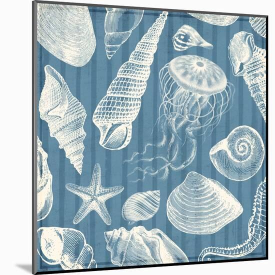 Blue Sea Mash Up-Jace Grey-Mounted Art Print