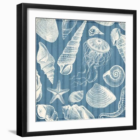 Blue Sea Mash Up-Jace Grey-Framed Art Print