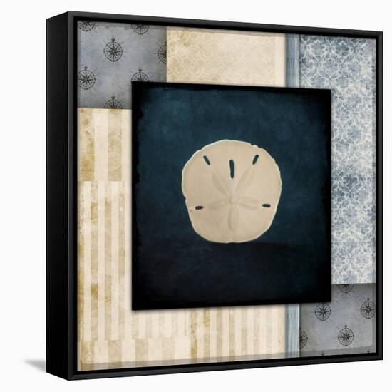 Blue Sea Sand Dollar-LightBoxJournal-Framed Stretched Canvas