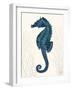 Blue Seahorses on Cream b-Fab Funky-Framed Art Print