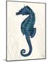 Blue Seahorses on Cream b-Fab Funky-Mounted Art Print