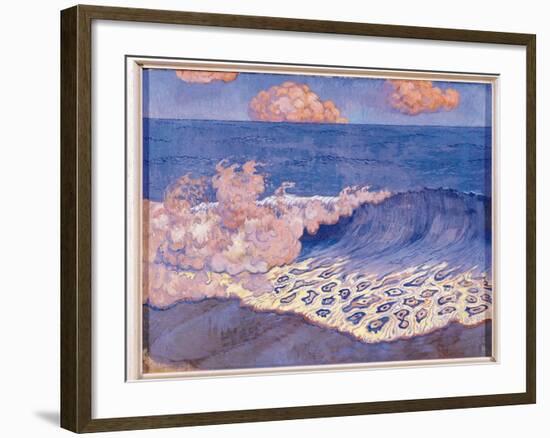 Blue Seascape, Wave Effect, c.1893-Georges Lacombe-Framed Giclee Print