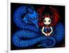 Blue Serpent - a Gothic Fairy and her Dragon-Jasmine Becket-Griffith-Framed Art Print