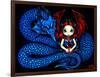 Blue Serpent - a Gothic Fairy and her Dragon-Jasmine Becket-Griffith-Framed Art Print