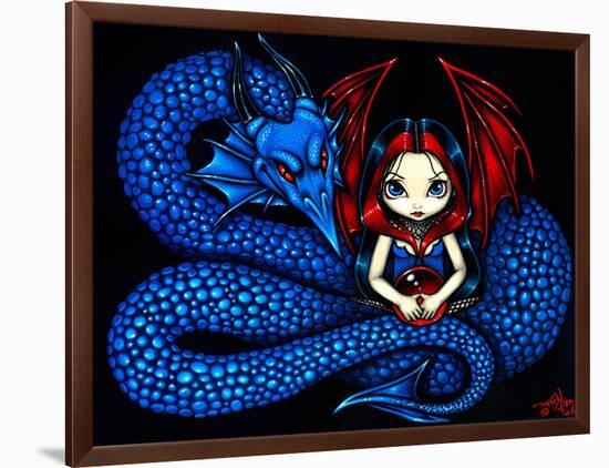 Blue Serpent - a Gothic Fairy and her Dragon-Jasmine Becket-Griffith-Framed Art Print