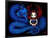 Blue Serpent - a Gothic Fairy and her Dragon-Jasmine Becket-Griffith-Framed Art Print