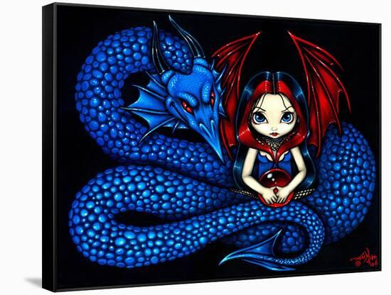 Blue Serpent - a Gothic Fairy and her Dragon-Jasmine Becket-Griffith-Framed Stretched Canvas