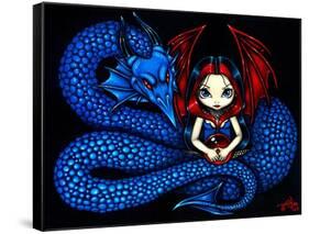 Blue Serpent - a Gothic Fairy and her Dragon-Jasmine Becket-Griffith-Framed Stretched Canvas