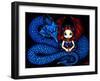 Blue Serpent - a Gothic Fairy and her Dragon-Jasmine Becket-Griffith-Framed Art Print