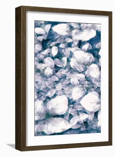 Blue Shaded Leaves VI-Alonzo Saunders-Framed Art Print