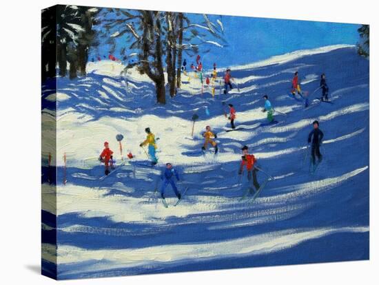 Blue Shadows, Morzine-Andrew Macara-Stretched Canvas