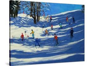 Blue Shadows, Morzine-Andrew Macara-Stretched Canvas