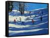 Blue Shadows, Morzine-Andrew Macara-Framed Stretched Canvas