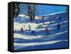 Blue Shadows, Morzine-Andrew Macara-Framed Stretched Canvas