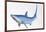 Blue Shark Profile-null-Framed Art Print