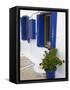 Blue Shutters, Plaka, Old Village, Milos, Cyclades Islands, Greek Islands, Greece, Europe-Tuul-Framed Stretched Canvas