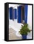 Blue Shutters, Plaka, Old Village, Milos, Cyclades Islands, Greek Islands, Greece, Europe-Tuul-Framed Stretched Canvas