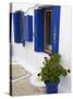 Blue Shutters, Plaka, Old Village, Milos, Cyclades Islands, Greek Islands, Greece, Europe-Tuul-Stretched Canvas