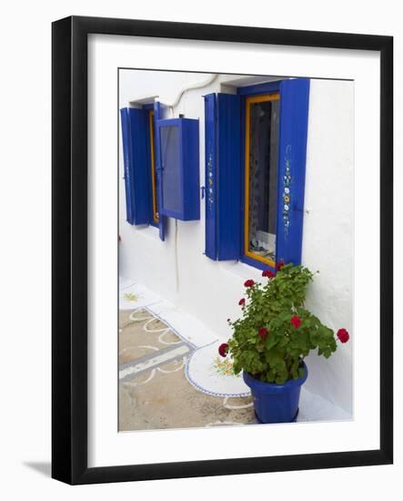 Blue Shutters, Plaka, Old Village, Milos, Cyclades Islands, Greek Islands, Greece, Europe-Tuul-Framed Photographic Print