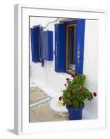 Blue Shutters, Plaka, Old Village, Milos, Cyclades Islands, Greek Islands, Greece, Europe-Tuul-Framed Photographic Print