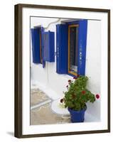 Blue Shutters, Plaka, Old Village, Milos, Cyclades Islands, Greek Islands, Greece, Europe-Tuul-Framed Photographic Print