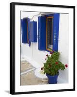 Blue Shutters, Plaka, Old Village, Milos, Cyclades Islands, Greek Islands, Greece, Europe-Tuul-Framed Photographic Print