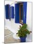 Blue Shutters, Plaka, Old Village, Milos, Cyclades Islands, Greek Islands, Greece, Europe-Tuul-Mounted Photographic Print