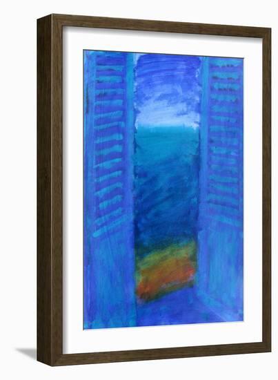 Blue Shutters-Sara Hayward-Framed Giclee Print