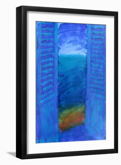 Blue Shutters-Sara Hayward-Framed Giclee Print