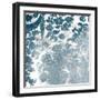 Blue Silver Floral Stamp-Jace Grey-Framed Art Print