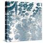Blue Silver Floral Stamp-Jace Grey-Stretched Canvas