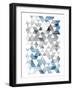 Blue Silver Triangles Mates-NULL OnRei-Framed Art Print