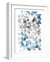 Blue Silver Triangles Mates-NULL OnRei-Framed Art Print