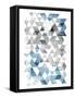 Blue Silver Triangles Mates-NULL OnRei-Framed Stretched Canvas