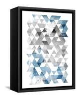 Blue Silver Triangles Mates-OnRei-Framed Stretched Canvas