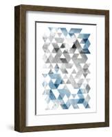 Blue Silver Triangles Mates-OnRei-Framed Art Print