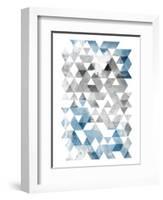 Blue Silver Triangles Mates-OnRei-Framed Art Print