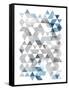 Blue Silver Triangles-OnRei-Framed Stretched Canvas