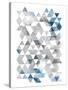 Blue Silver Triangles-OnRei-Stretched Canvas